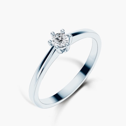 Pierścionek zaręczynowy SAVICKI: białe złoto, diament